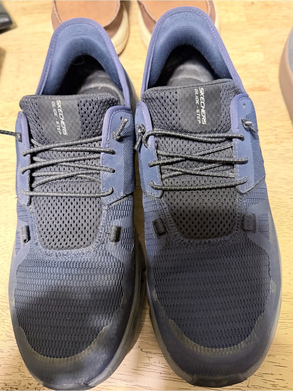Skechers Men's Navy and Black Slip-On Athletic Sneakers